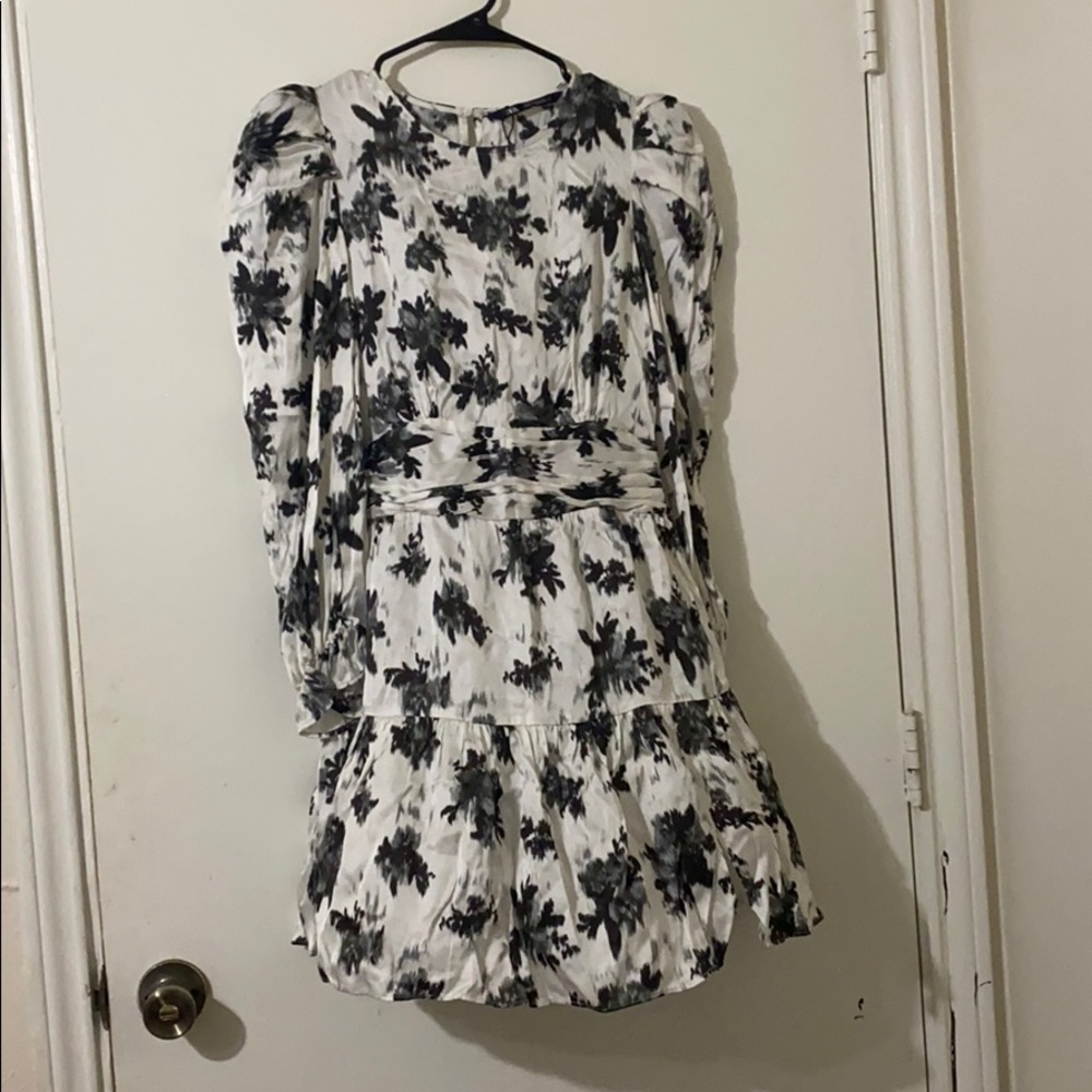 Black and White Floral Dress ZARA